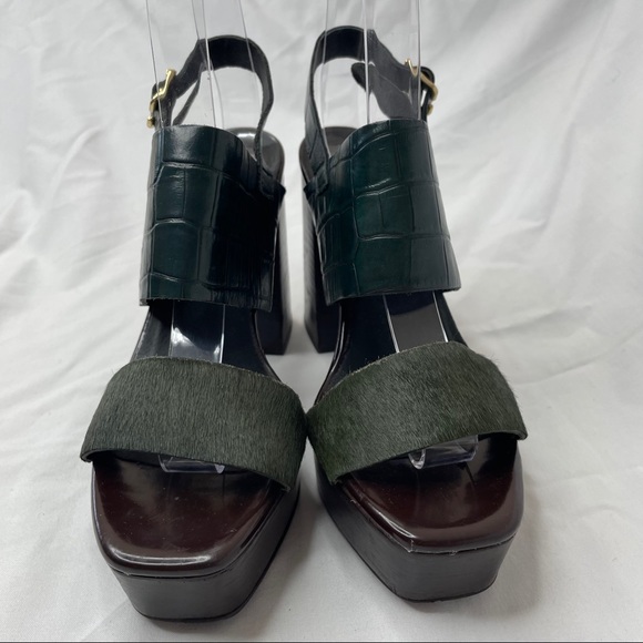 Topshop Platform Green Block Heels - Picture 4 of 11